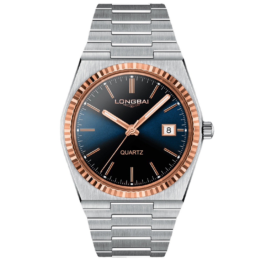 Luxury PRX Style Watch for Men Two Tone Rose Gold Bezel