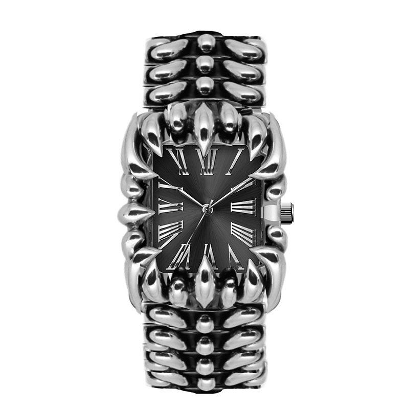 Brutalist Claw Watch - Unique Punk Metal Wristwatch with Bold Design