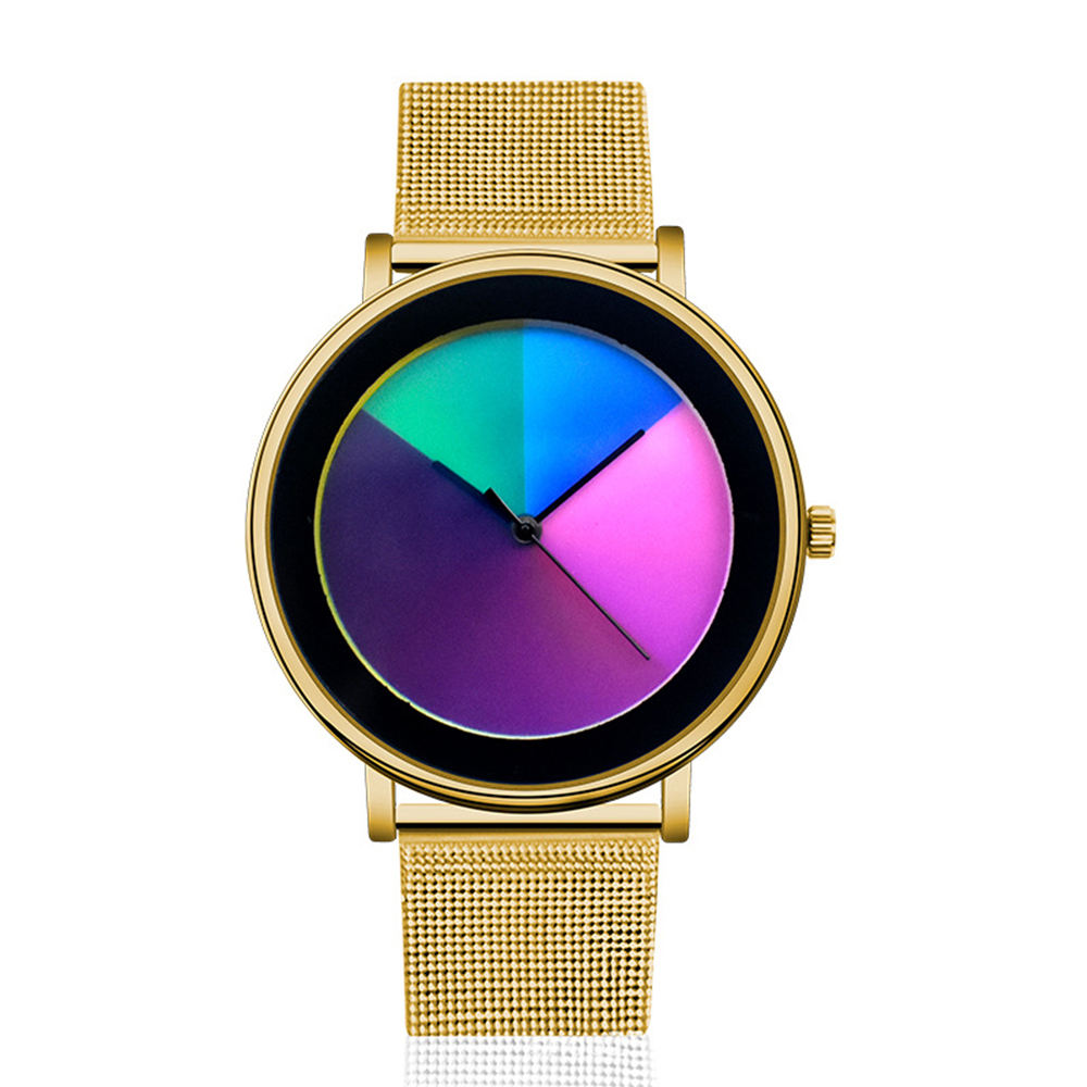 Unique Color Changing Quartz Watch Mesh Bracelet