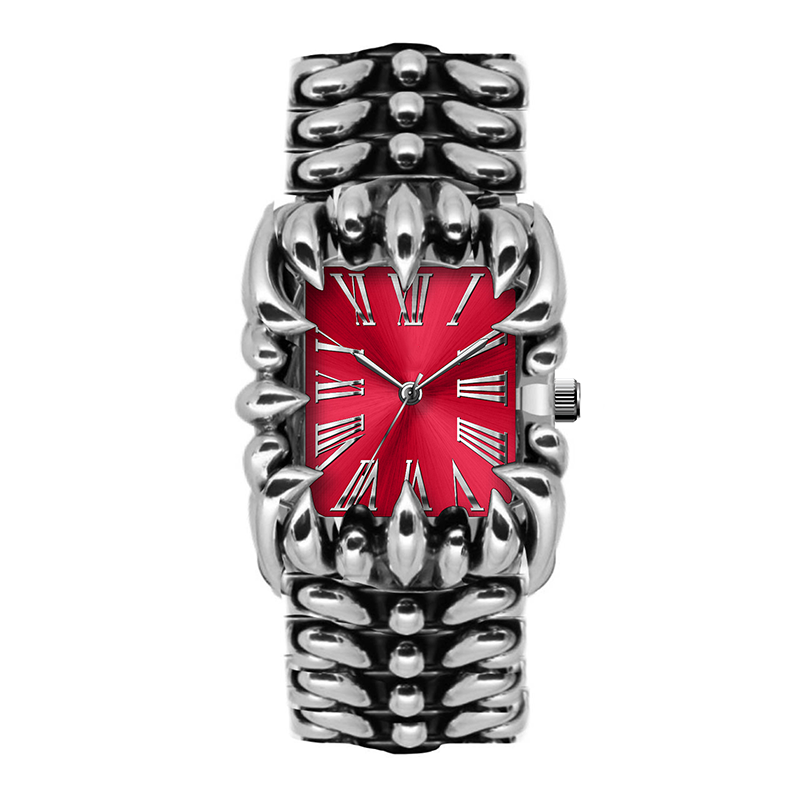 Punk Claw Watch - Gothic Rock Style Stainless Steel Wristwatch for Men